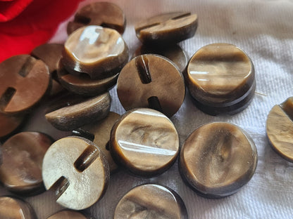 Lot 11 boutons vintage marron a pied 1,7 cm ref 2246