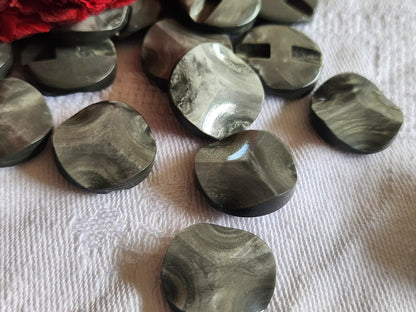 Lot 9 boutons vintage gris camaieu pied 1,8 cm ref 1561