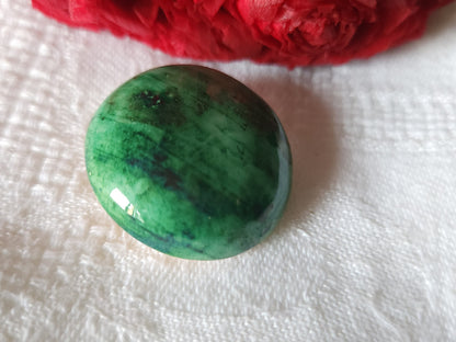Collection bouton ancien Ceramique vert  pied metal parurier 2,8 cm G18J