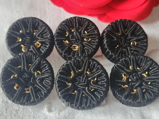 Lot 6 gros boutons  passementerie année 90 pied 2,7 cm ref 1345