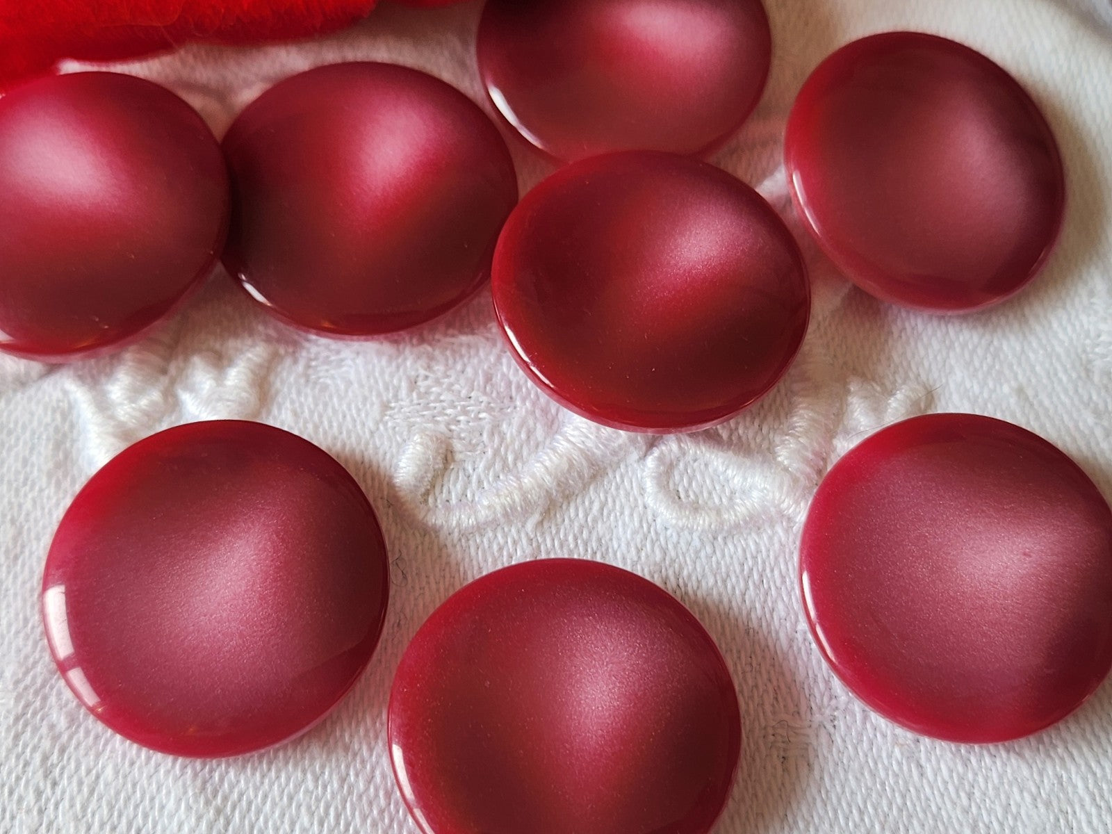 Lot 8 boutons vintage pied lisse camaieu rose 2,2 cm ref 1183