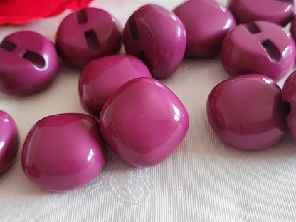 Lot 6 volumineux  boutons vintage 3,3 cm imposant rose fushia lourd ref 6398 **