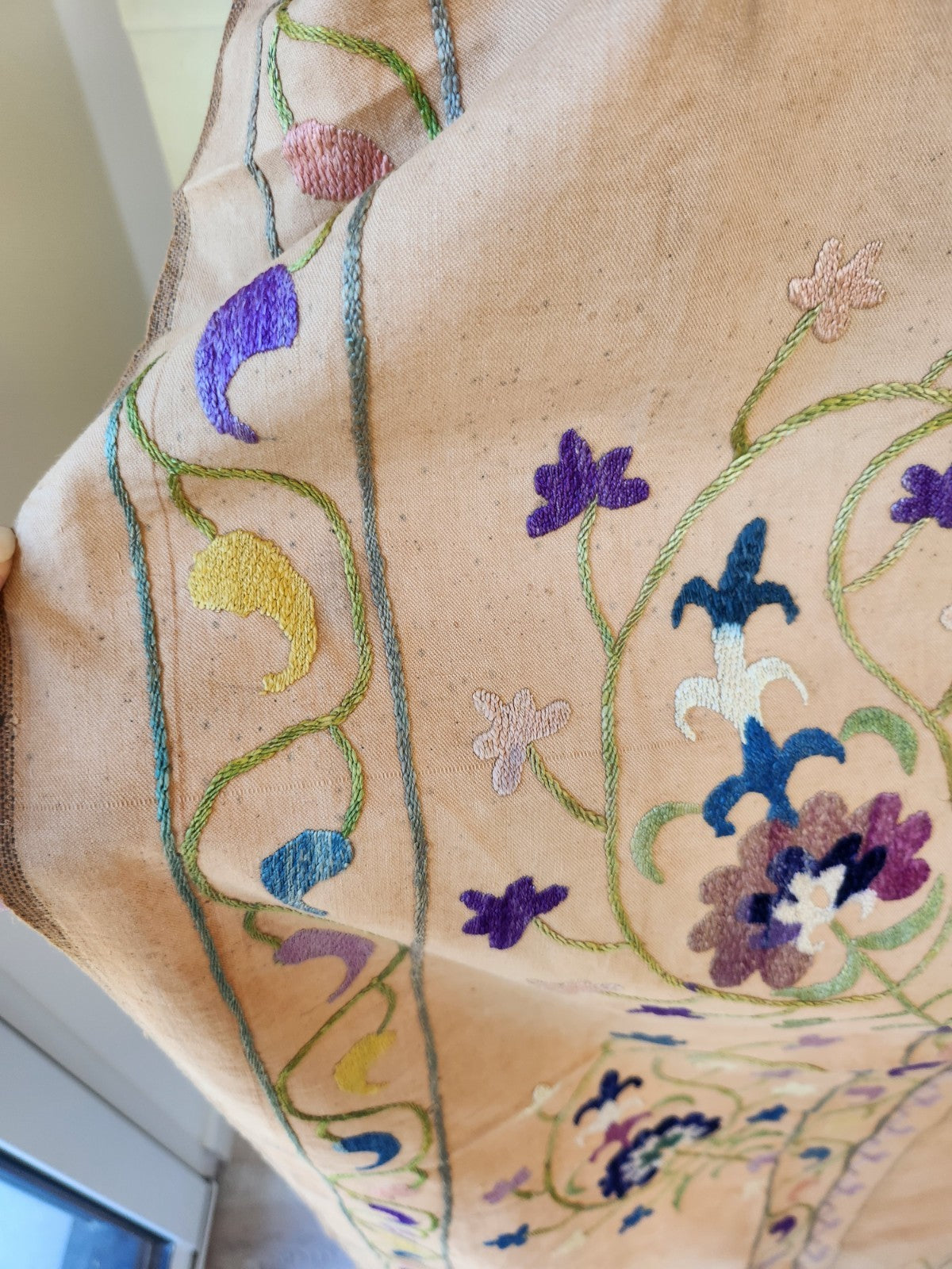 Trés ancien ouvrage XIXéme nappe d'autel? broderie B8