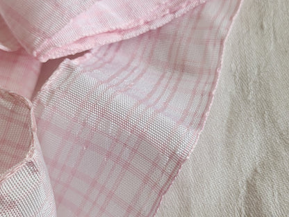 Ancien large ruban rose blanc  large 2 mètres 20 sur 5 cm T8