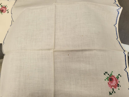 Lot 6 serviettes jamais utilisées beige point de croix anciennes 40 sur 39 B6