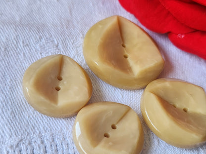 Lot 4 boutons vintage marbré 2,2 à 3 cm relief motif ref 3839