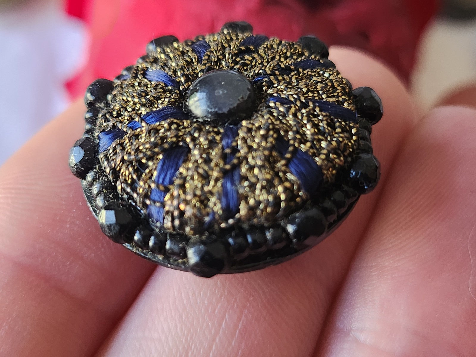 Collection bouton passementerie perle nor bleu 2,9 cm G14K