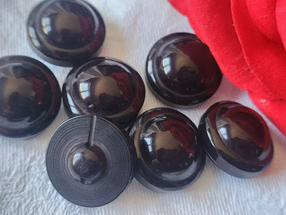 Lot 7 boutons vintage marron bombé pied lumineux 2 cm ref 643