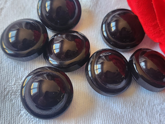 Lot 7 boutons vintage marron bombé pied lumineux 2 cm ref 643