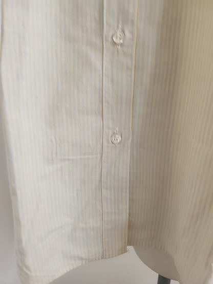 Pur vintage jolie chemise ancienne rayé jaune bleu 38? ref portant