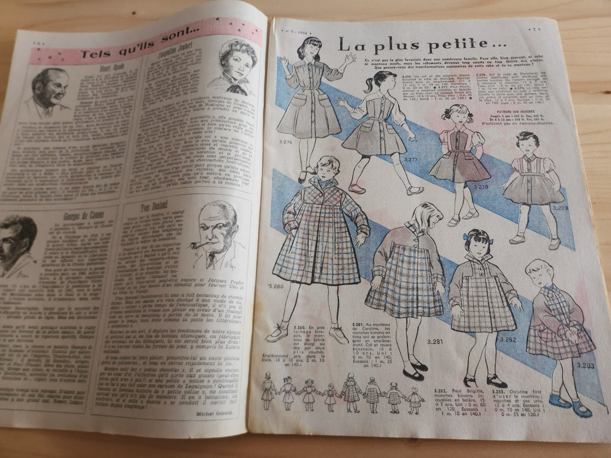 Le petit echo de la mode 1954 n°5  la maison Joyeuse idée pas cher  les canards
