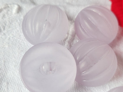 Lot 5 gros boutons vintage violet bord mat bombé pied 2,3 cm ref 1917