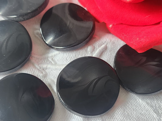 Lot 6 gros boutons vintage gris vague incurvé pied 2,8 cm ref 3290