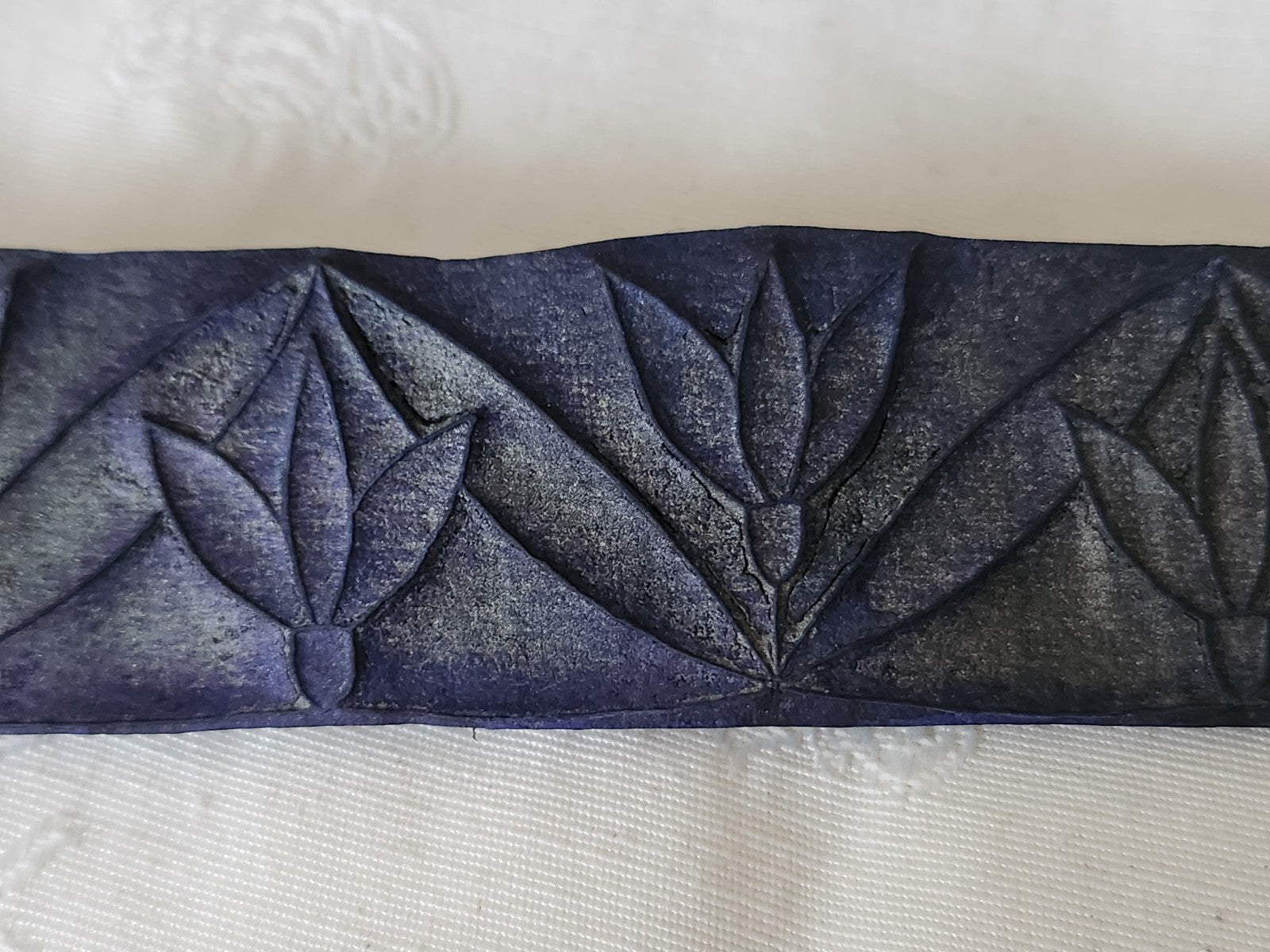 Tampon ancien frise idéale broderie frise  fleur 14,9 cm  n°88