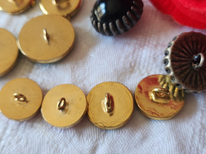Lot 10 boutons vintage en métal  duo panaché 1,6 à 2,2 cm ref 6053