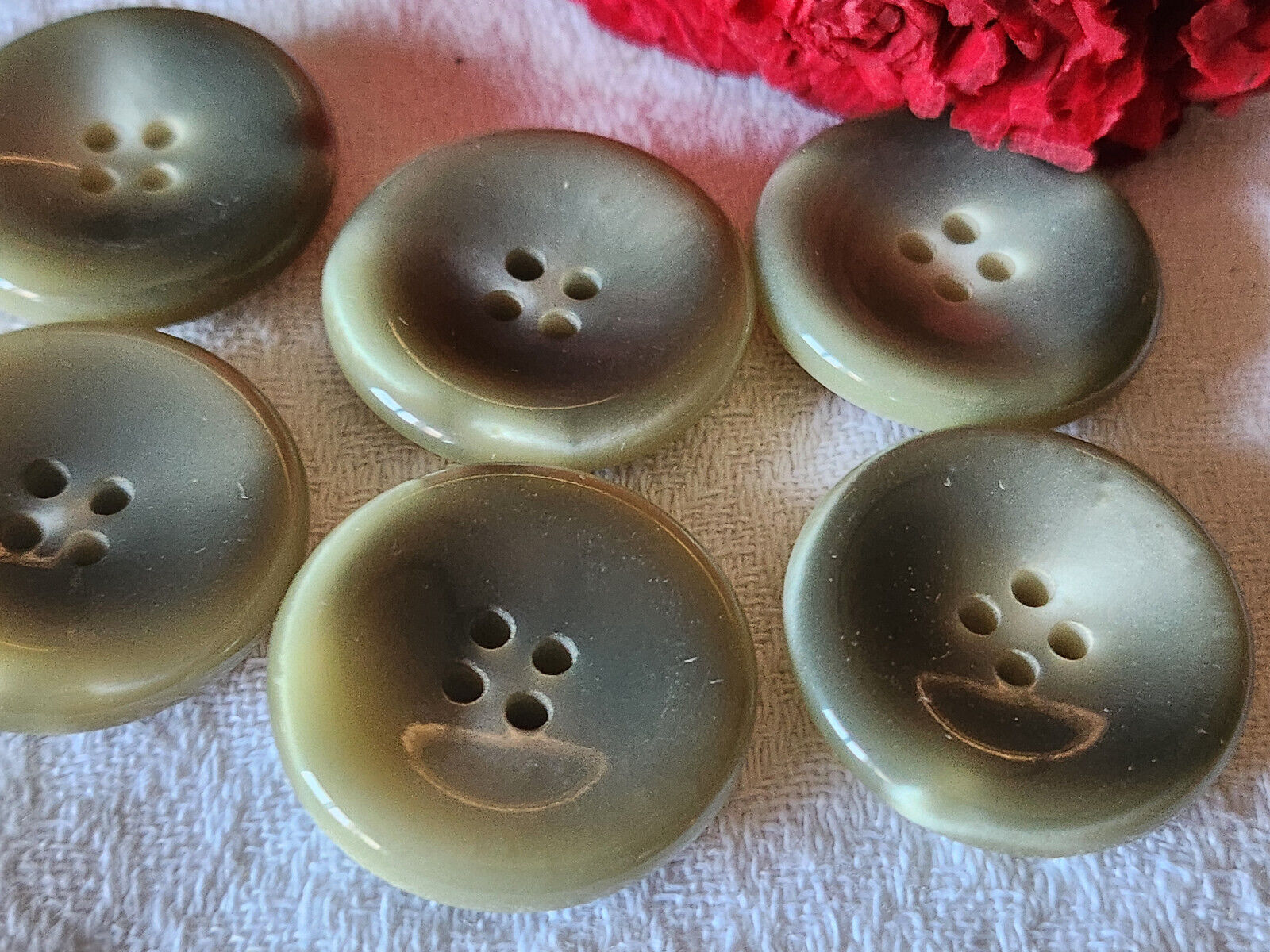Lot 6 gros boutons vintagecamaieu gris trous 2,8 cm ref 5640