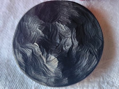 Enorme bouton vintage noir texturé à pied 3,8 cm ou  38 mm ref 5317