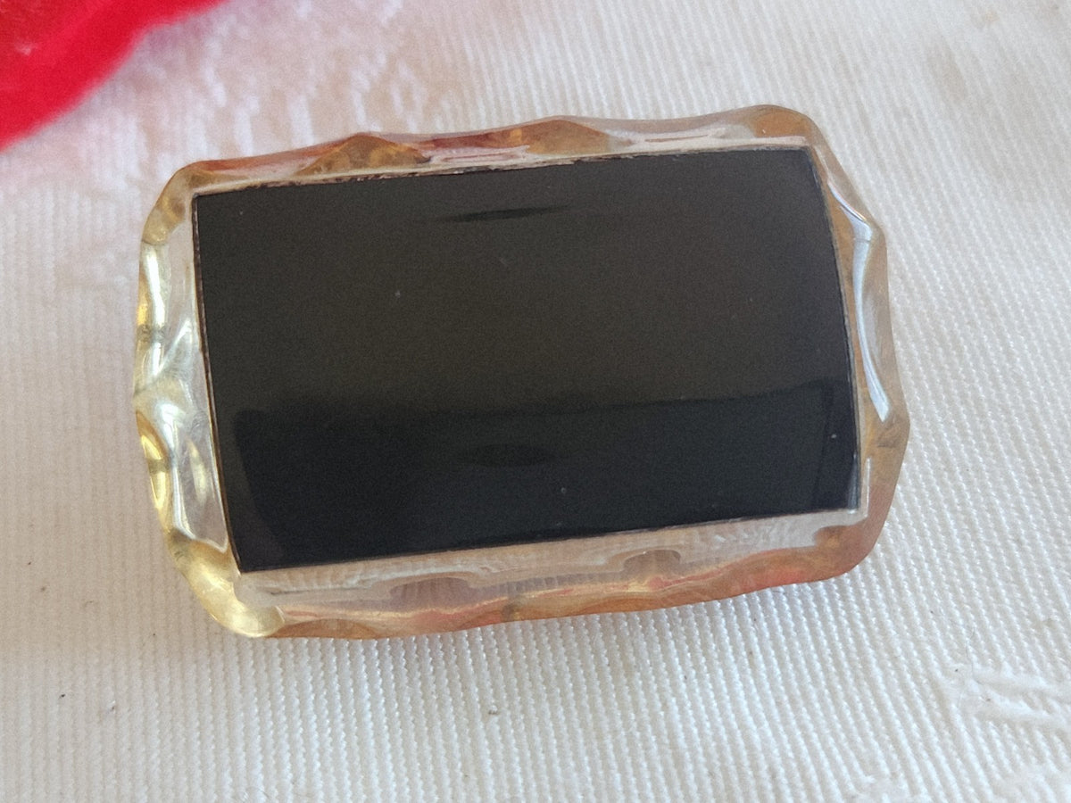 Enorme  bouton vintage effet strass pied noir 2,3 sur 3,5 cm ref 6296 **