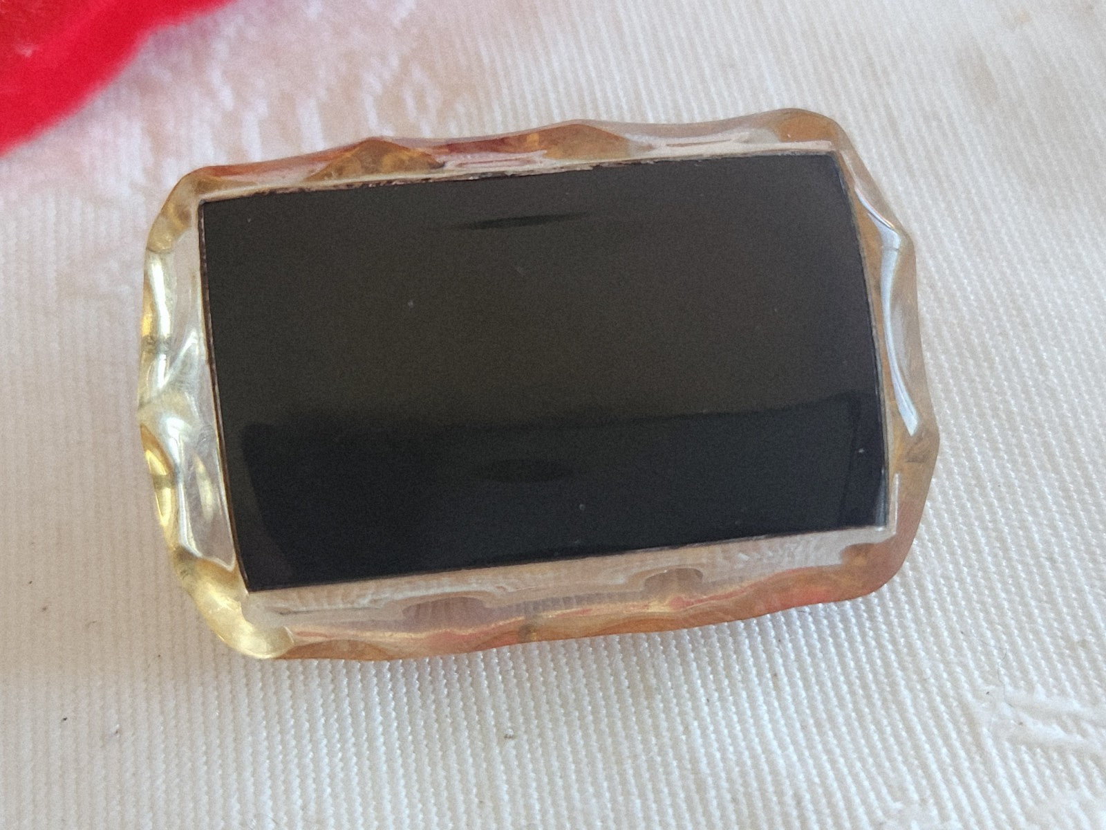 Enorme  bouton vintage effet strass pied noir 2,3 sur 3,5 cm ref 6296 **