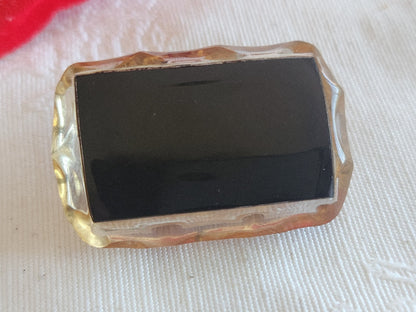 Enorme  bouton vintage effet strass pied noir 2,3 sur 3,5 cm ref 6296 **