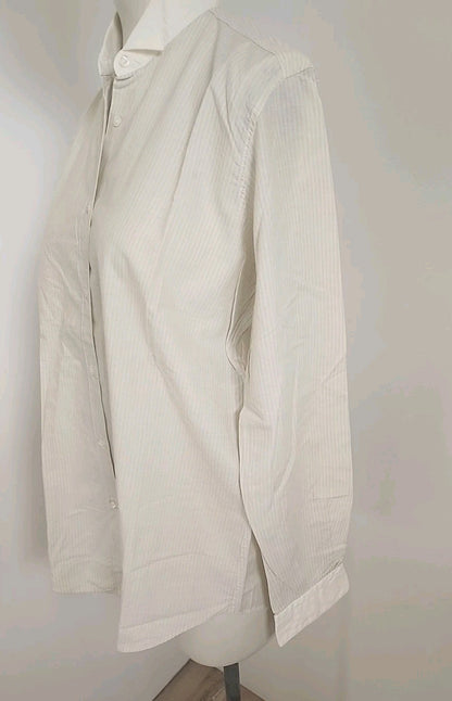 Pur vintage jolie chemise ancienne rayé jaune bleu 38? ref portant