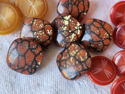 Lot 17 boutons vintage 3 séries tons marron  1,2 à 1,4 cm petits ref 2893