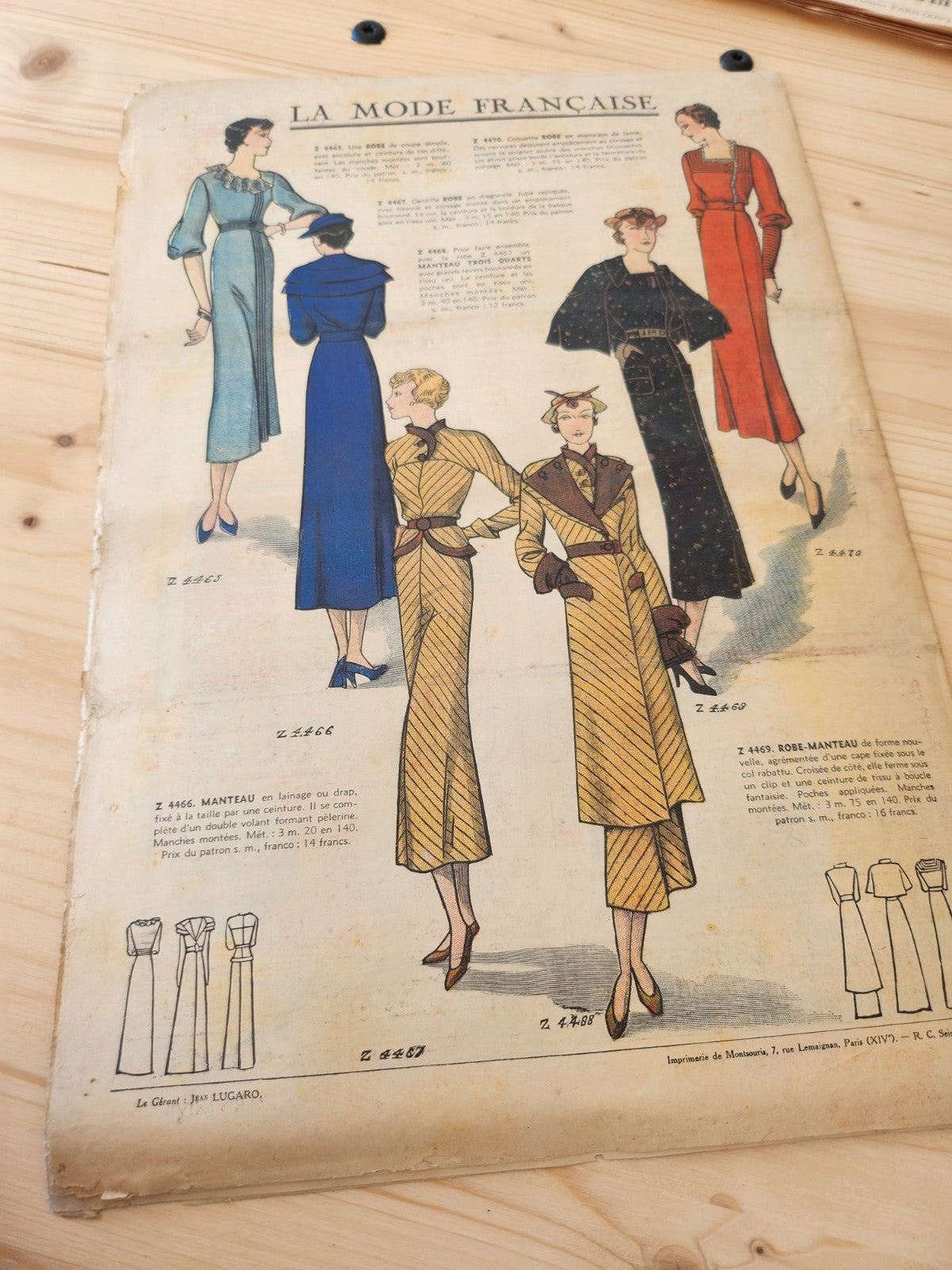 La mode française journal avril 1935 n°16 patrons conseils coupe Pâques