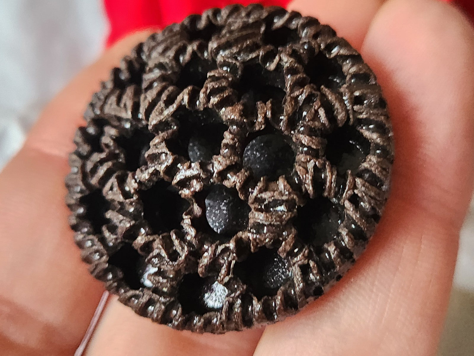 Collection bouton vintage enorme ajouré résine pied 3,7 cm G19P