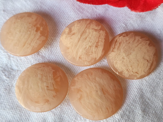 Lot 5 boutons vintage mat saumon rose orange 2,3 cm ref 3916