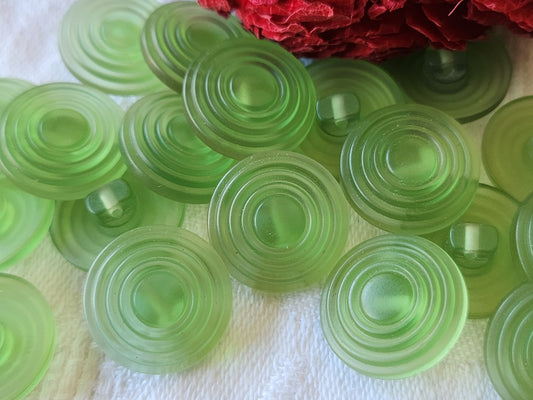 Lot 9  boutons vintage vert mat spirale pied 1,7 cm ref 4980