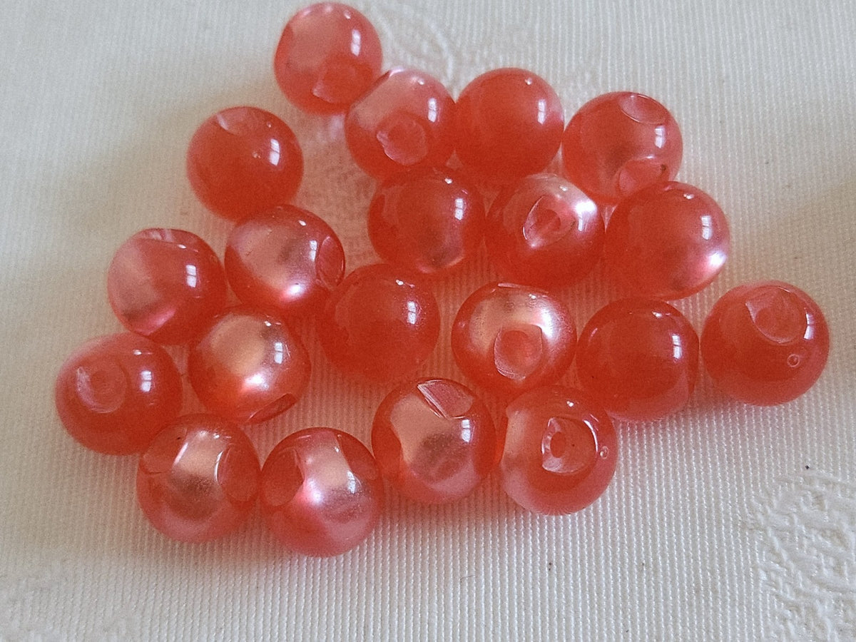 Lot 16 boutons vintage boule lumineux rose mini 0,9 cm ref 6182