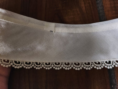 Ancien  col tissu satiné  dentelle  vintage  B1-73