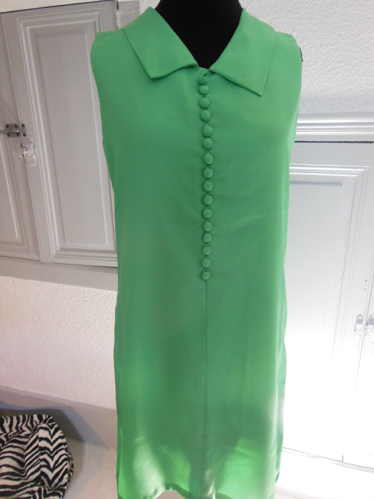 Pur vintage robe ancienne verte année 60/70  taille  38/40 ? B1