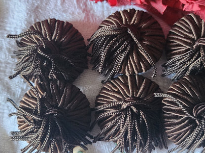 Lot 6 boutons anciens vintage passementerie marron pendant 2,5 cm ref 2192