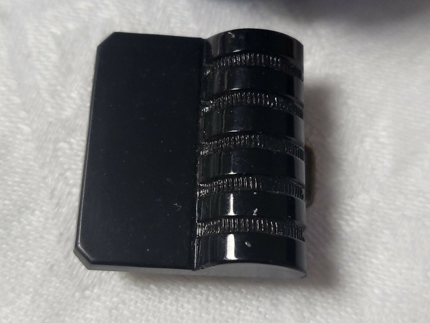 Ancienne partie de boucle ceinture en verre noir pour création G19B