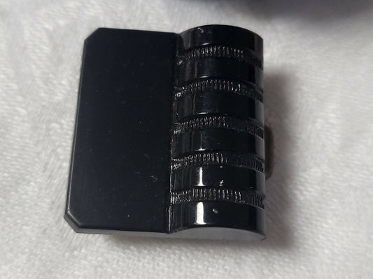 Ancienne partie de boucle ceinture en verre noir pour création G19B