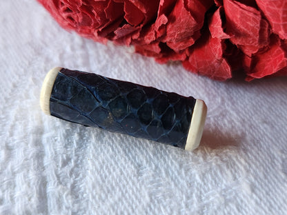 Collection bouton ancien tube repyile bleu 2,4 cm sur 0,7 cm D9A
