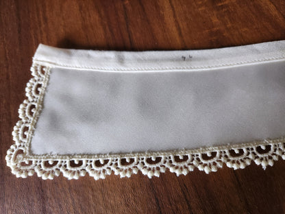 Ancien  col tissu satiné  dentelle  vintage  B1-71