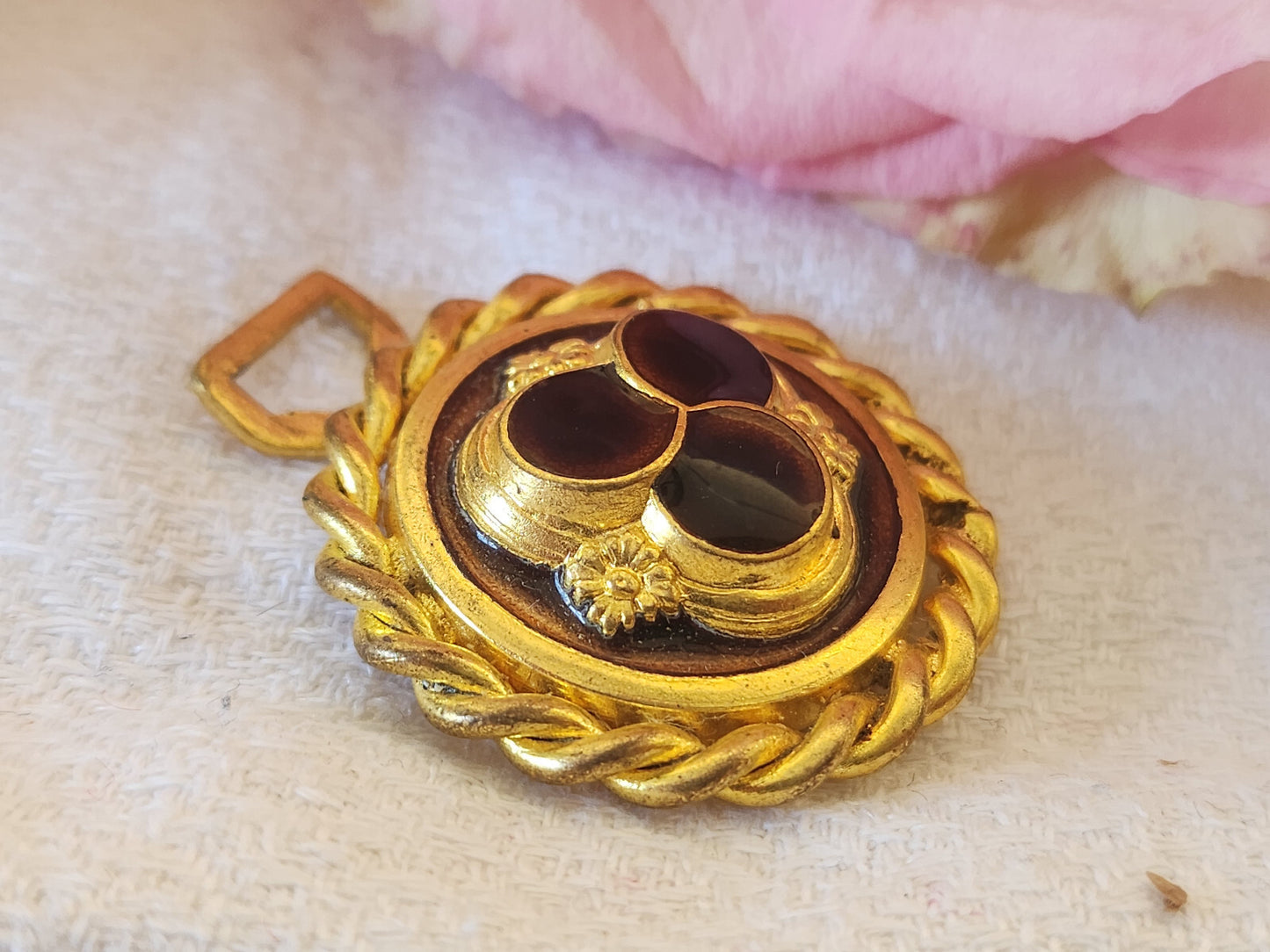Partie de boucle ceinture vintage métal émaillé pour création 3,2 sur 3,8  G19c