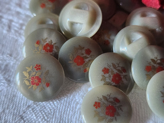 Lot 12 mignons boutons gris bouquet de fleur pied 1,5 cm ref 2764