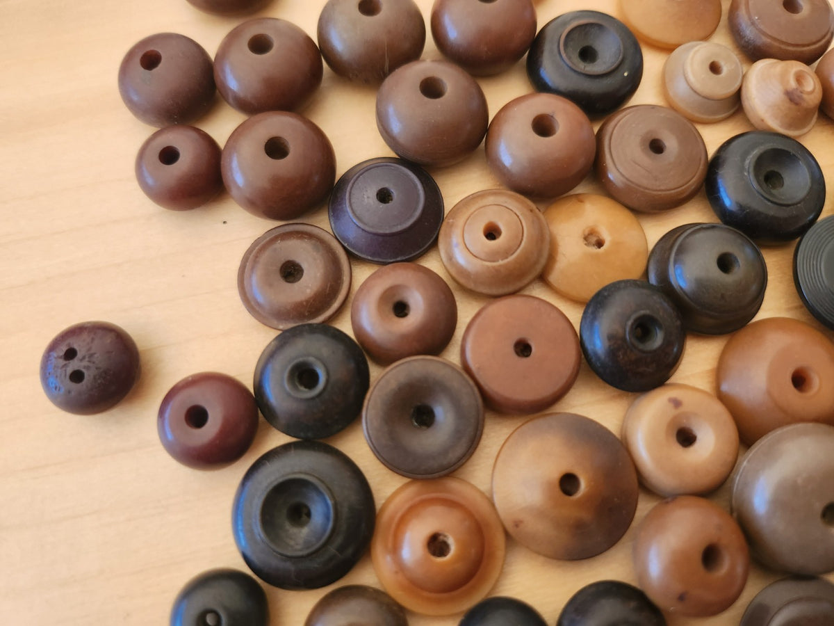 Lot  boutons anciens en corozo dit "sifflets" listing 1,1 à 1,8 cm photo  T10