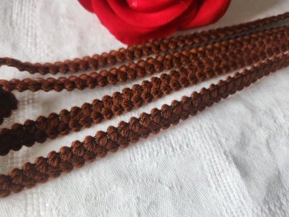 Galon vintage marron 5 mètres sur 1 cm  A2