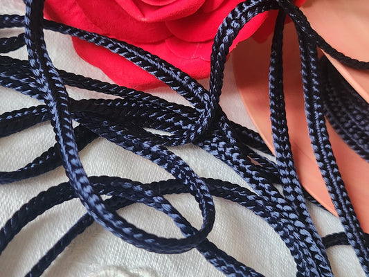 Galon vintage bordure bleu  satiné 3 mètres / 0,5 cm rayonne made in France  A3