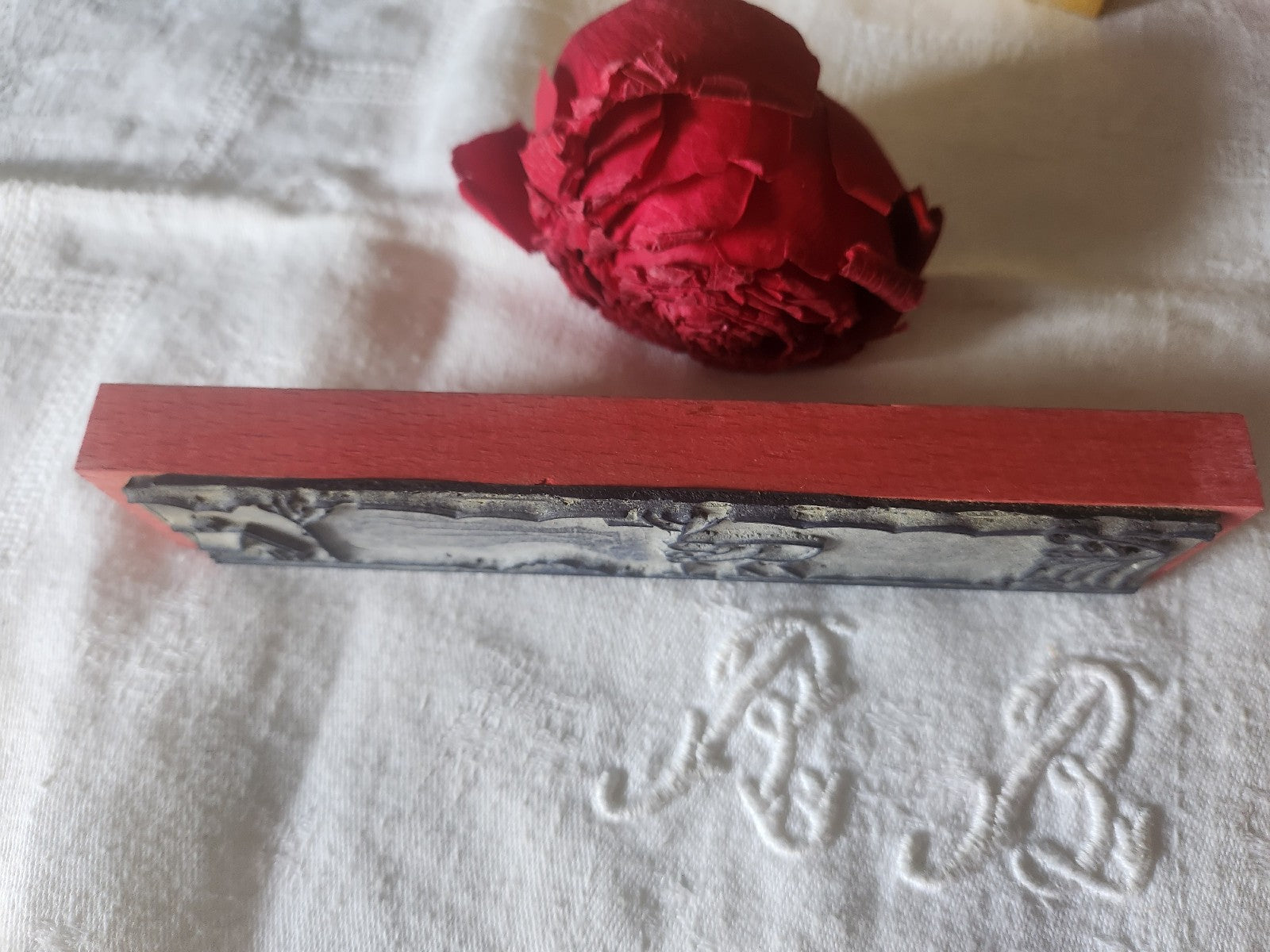 Tampon ancien frise idéale broderie jardin plantation collection 16  cm  n°48-2