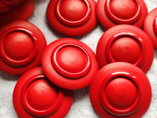 Lot 5  gros boutons vintage rouge à pied 2,7 cm ref 3467