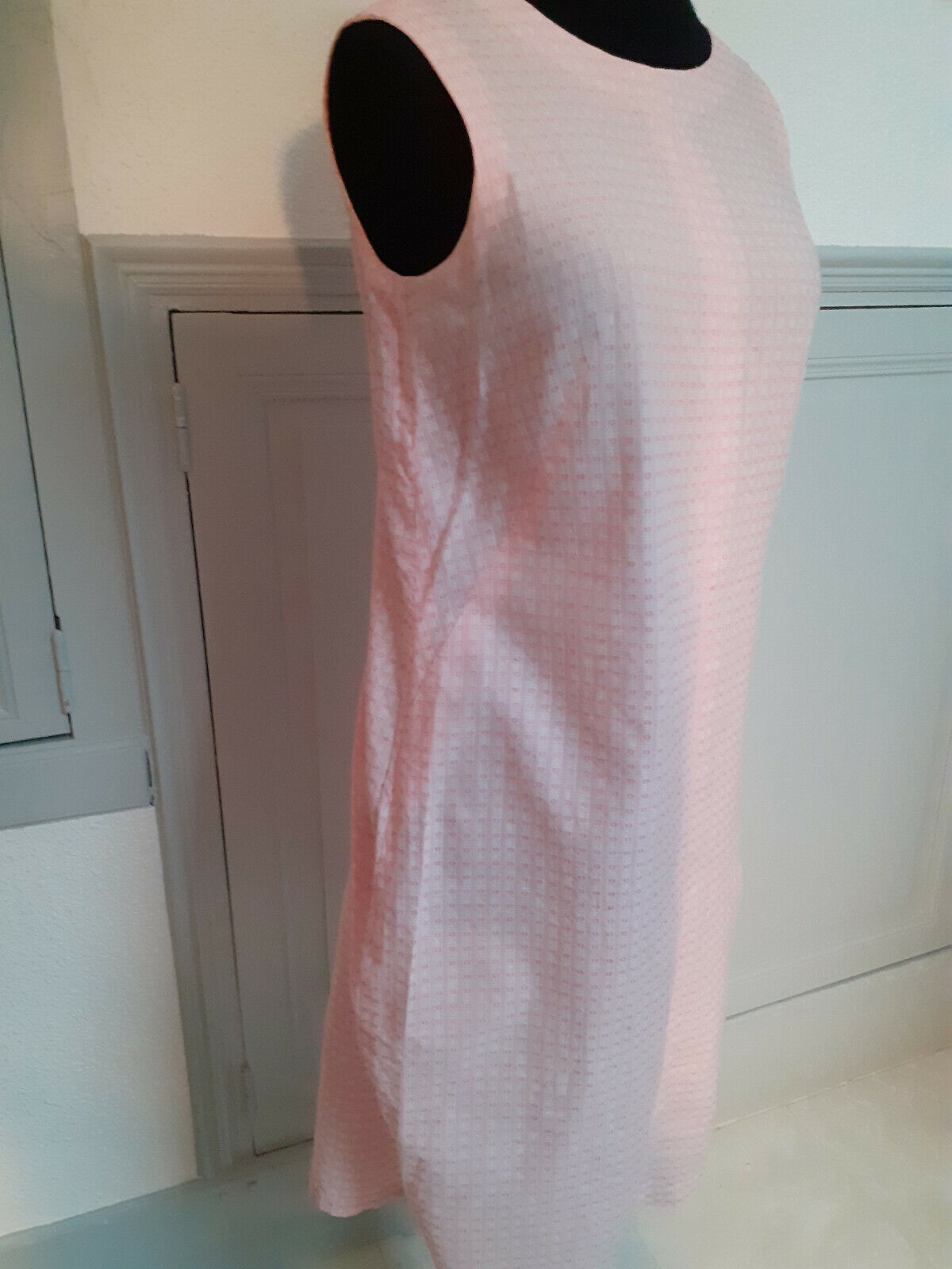 Pur vintage robe ancienne dans le style Vichy rose taille 38/40 ? B7