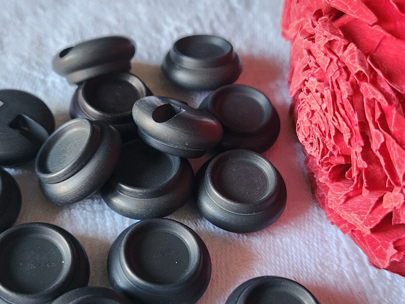 Lot 14 haut boutons gris mat vintage foncé pied 1,7 cm ref 4924