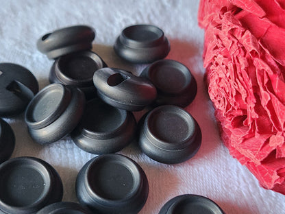 Lot 14 haut boutons gris mat vintage foncé pied 1,7 cm ref 4924