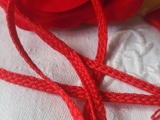 Galon vintage rouge fin 5 métres sur 0,4 cm DMC  A2