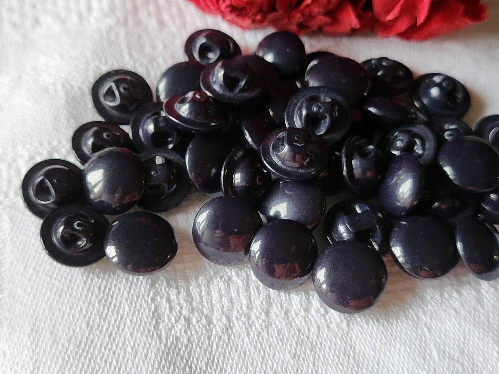 Lot 18 boutons vintage bleu petits à pied 1,2 cm ref  2986